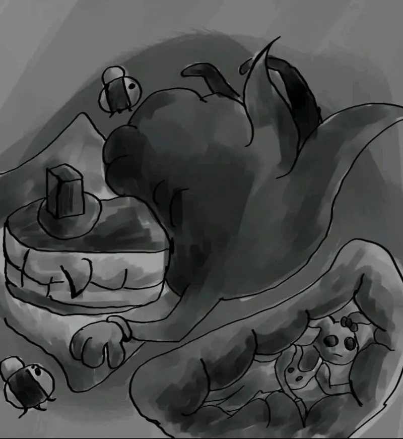 Thumbnail {image} a Nice nap after a Nice meal (art made by me)