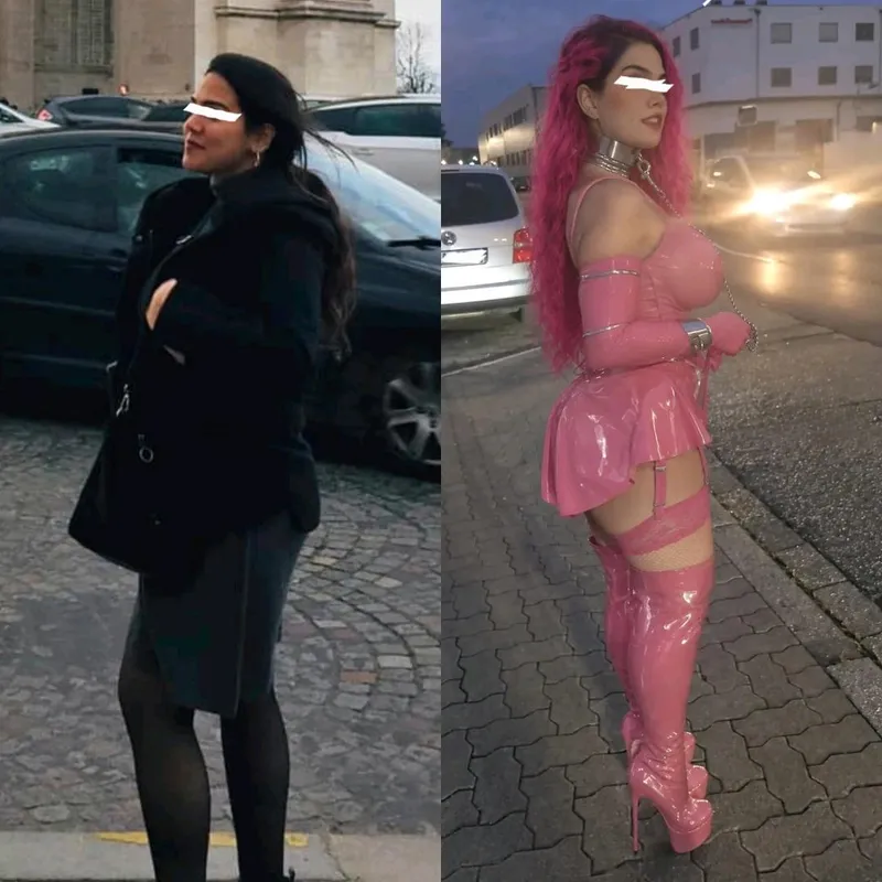 Thumbnail From too scared to even be noticed or show an inch to walking around with daddy like this, leashed and dressed in ways the old me would have never dreamed of .. absolutely loving how much i crave the attention and objectification now <3
