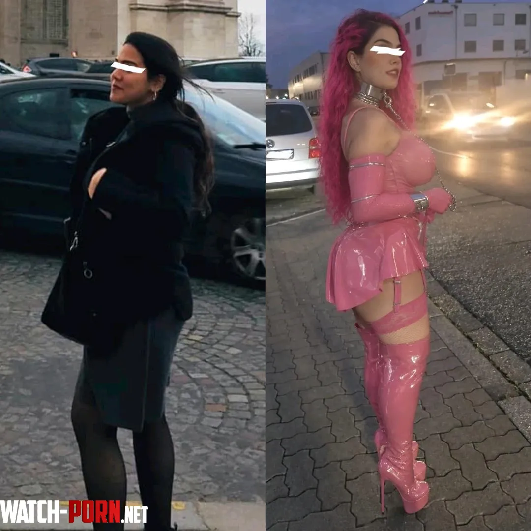 From too scared to even be noticed or show an inch to walking around with daddy like this, leashed and dressed in ways the old me would have never dreamed of .. absolutely loving how much i crave the attention and objectification now <3 by pinkbimbolilyyy