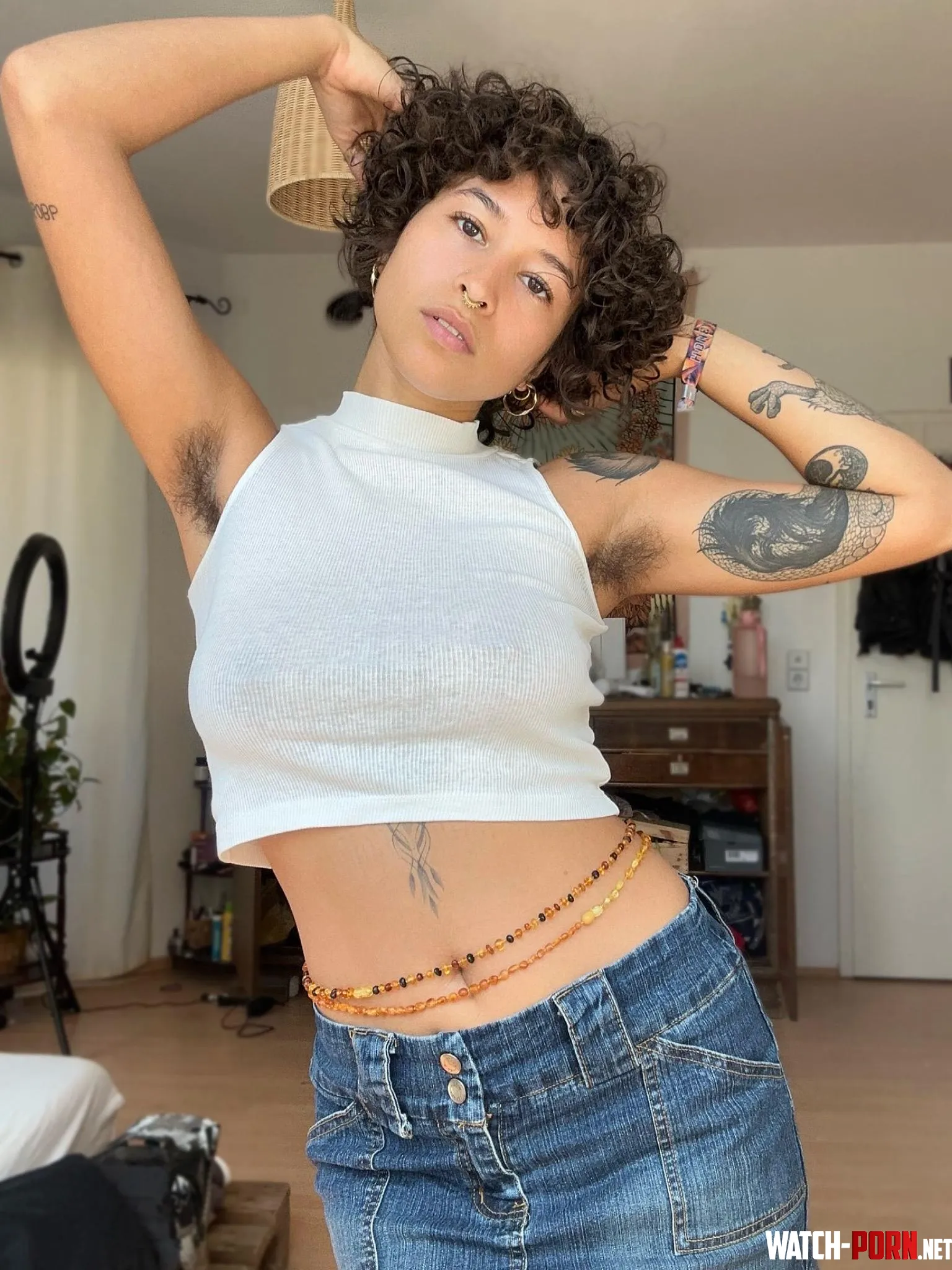 white crop top and denim by xnayamar