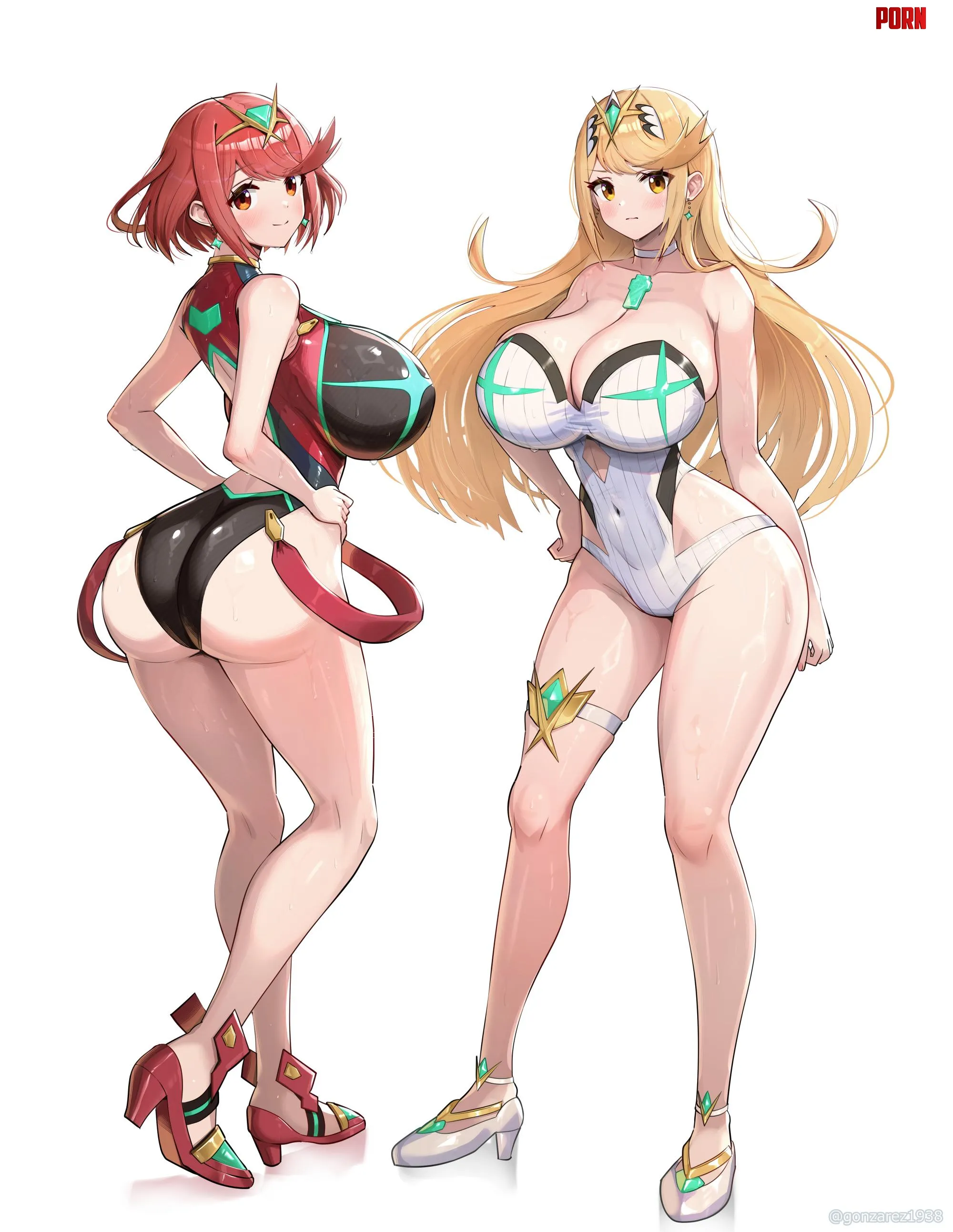 pyra and mythra (xenoblade) by kayem__