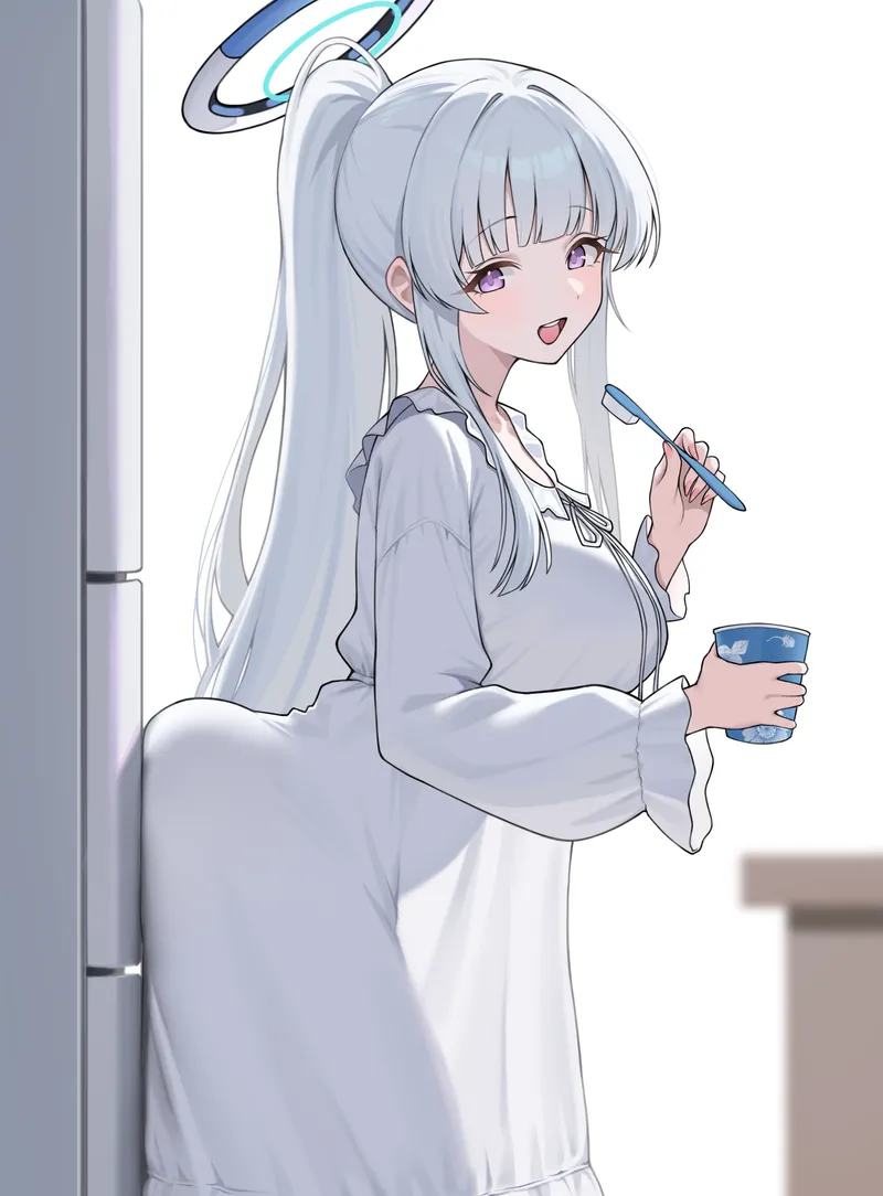 Thumbnail Noa brushing her teeth [Blue Archive]