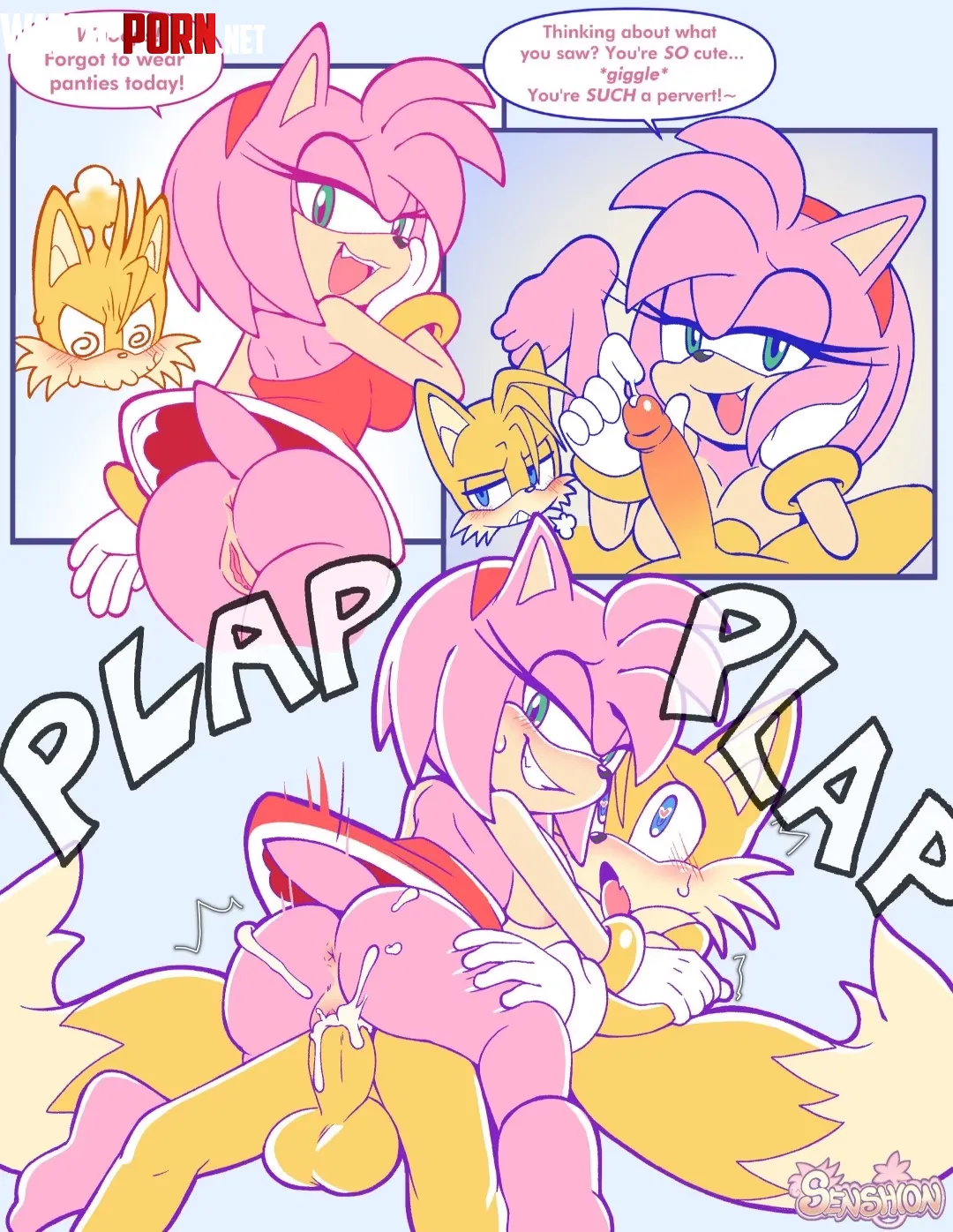 Amy Rose, Tails [Sonic The Hedgehog] (Senshion) by Parking-Homework-316