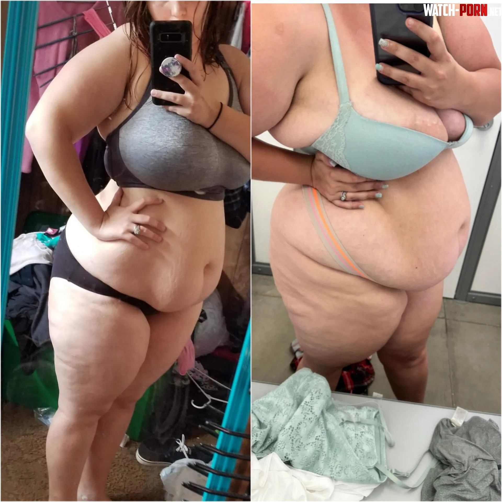 After I got married vs. A few years in! (200 vs 250 lbs) by abigailgray256