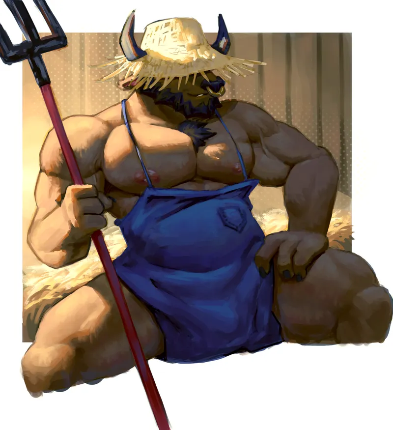 Thumbnail Farming bull OC by me (artist: @lewdpepo)