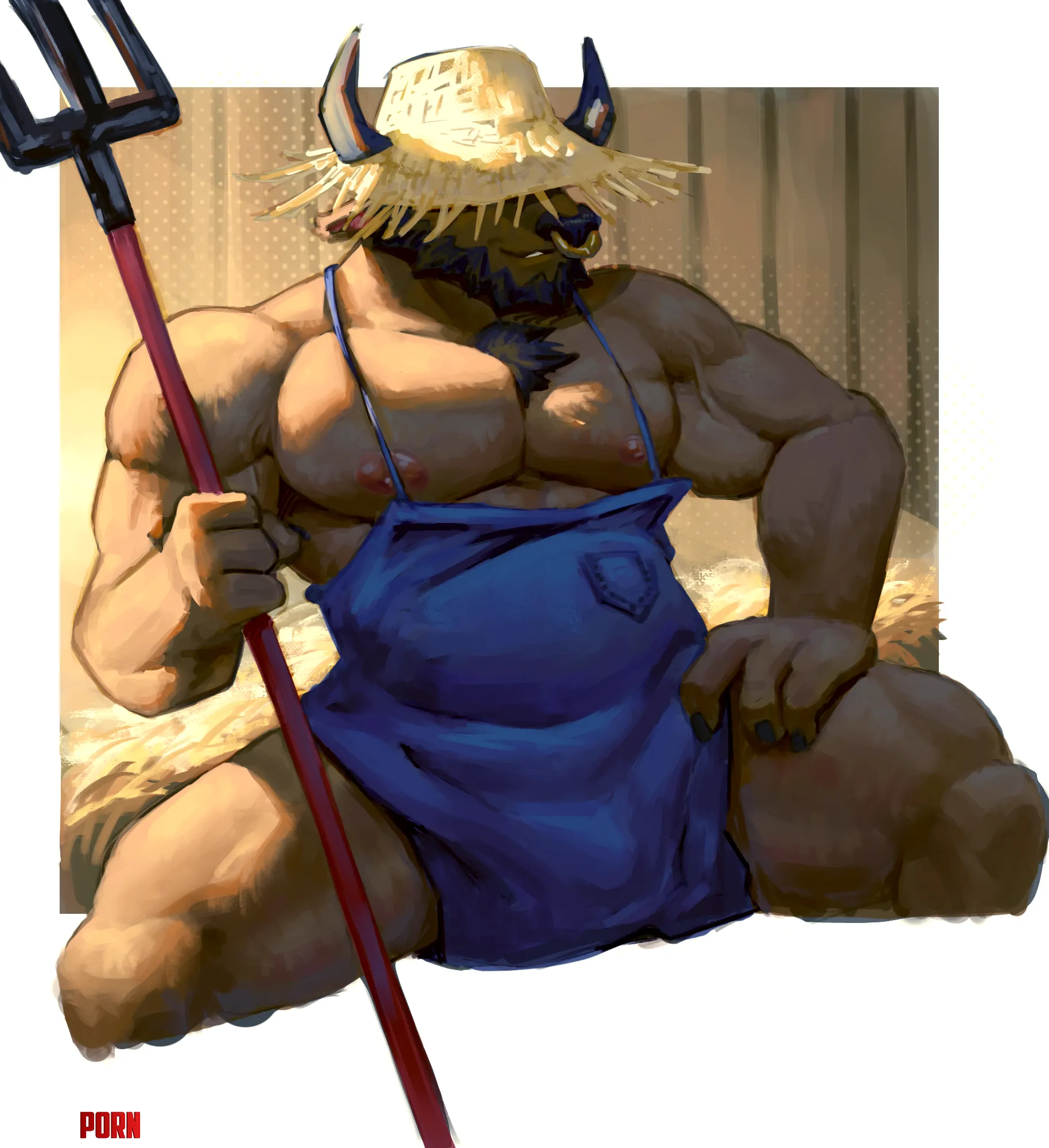 Farming bull OC by me (artist: @lewdpepo) by TocoPepo