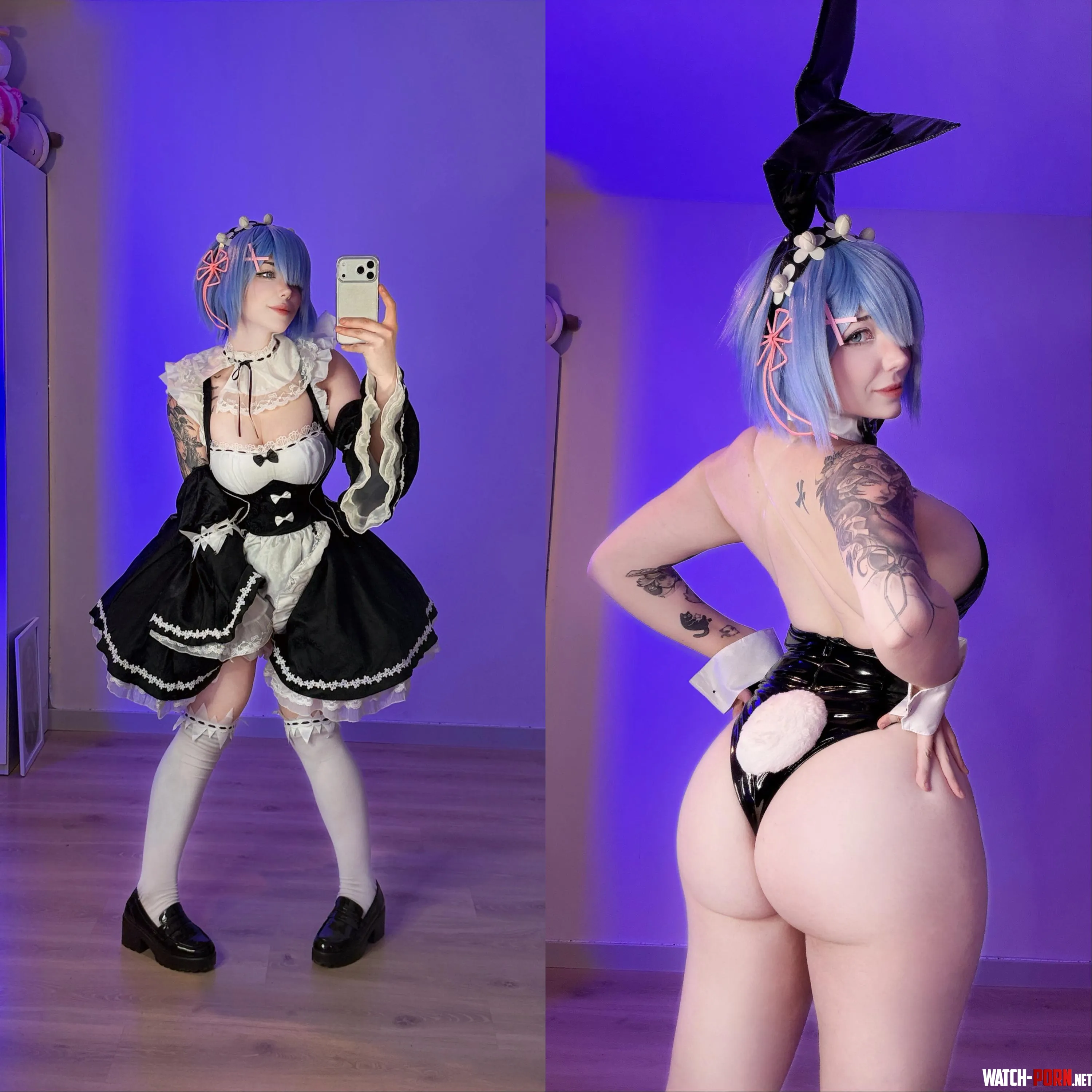 Casual Rem vs bunny Rem (Kuroitsne) by Kurokitsunexcos