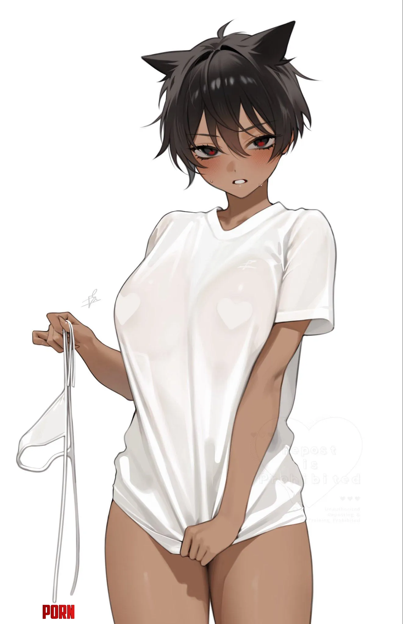 Undressing under a wet shirt by marxsander2016