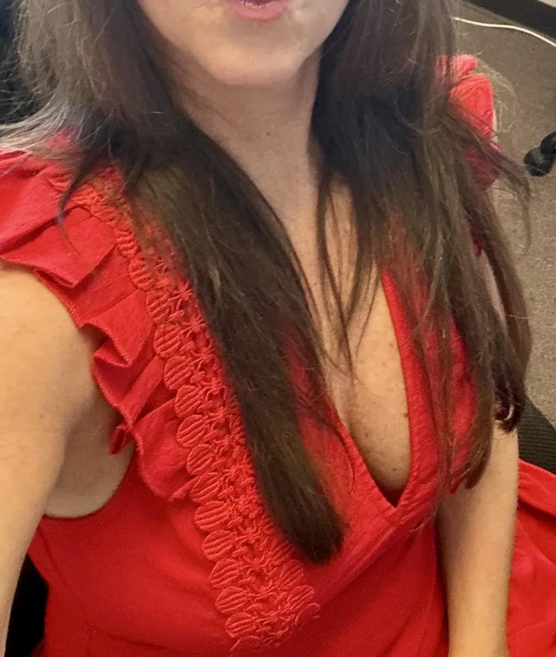 Thumbnail Today’s work outfit. Showing a little to make the day interesting.