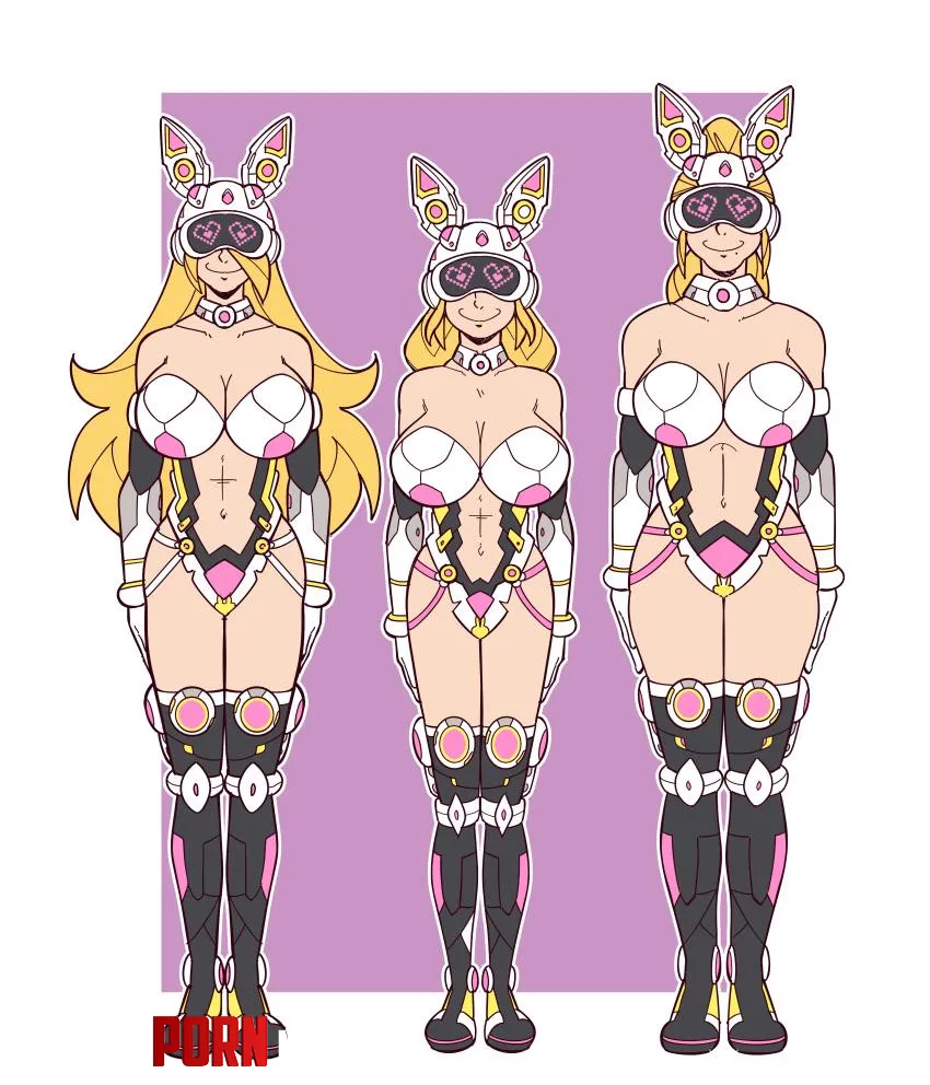 The blonde Nintendo trio in bunny suites (ef-nsfw) by Konradleijon