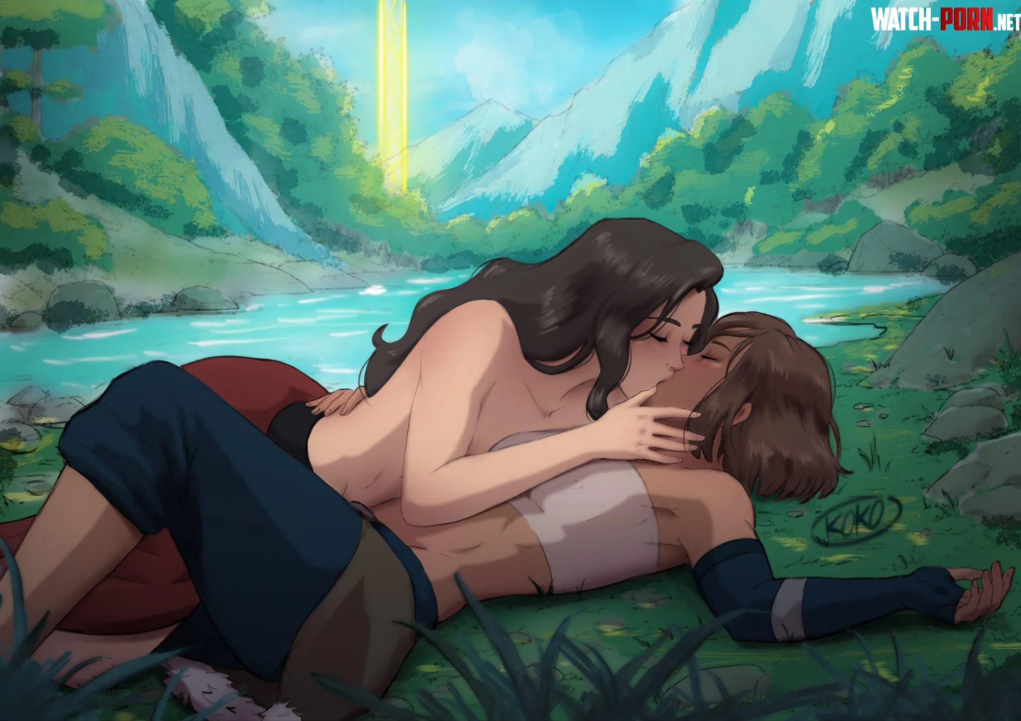 KorrAsami kyss❤️Jorden❤️ (okonomiyaky) [The Legend of Korra] by Potatoking08