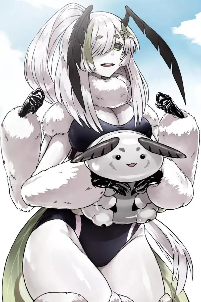 Thumbnail Juniper hanging out with her baby form (haraya manawari)