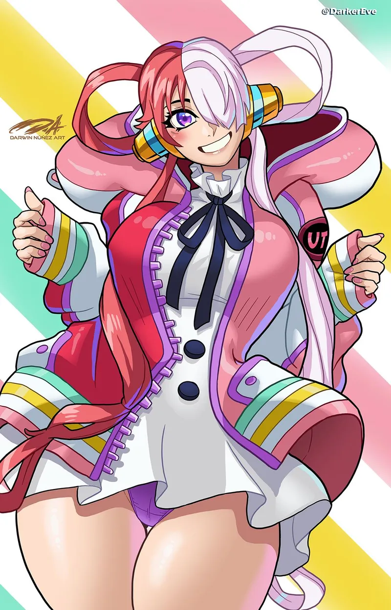 Thumbnail Uta’s skirt is a bit short (DarkerEve) [One Piece]