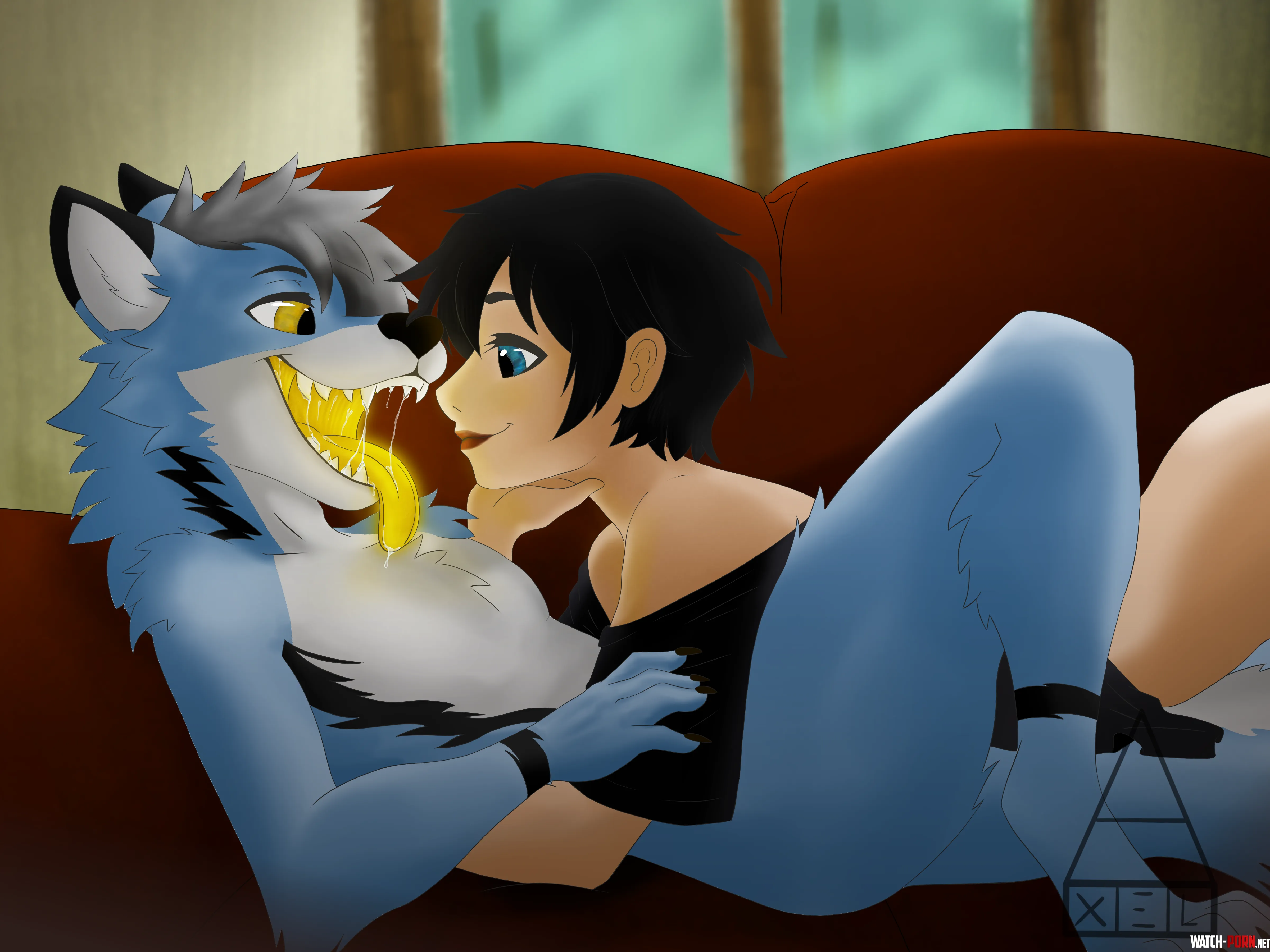 {image} Gazing into the abyss (imminent vore, maw) [pred character by me, prey character by Luna.vore] by TheAxelAr