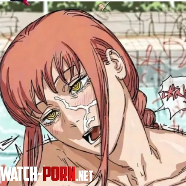LF Color Source: SFX, foreign text, 1girl, yellow eye, red hair, long hair, Makima (Chainsaw man), blushing, sex, ahegao, mouth open, facial, nude, face, close-up by th3_hurr1c4n3