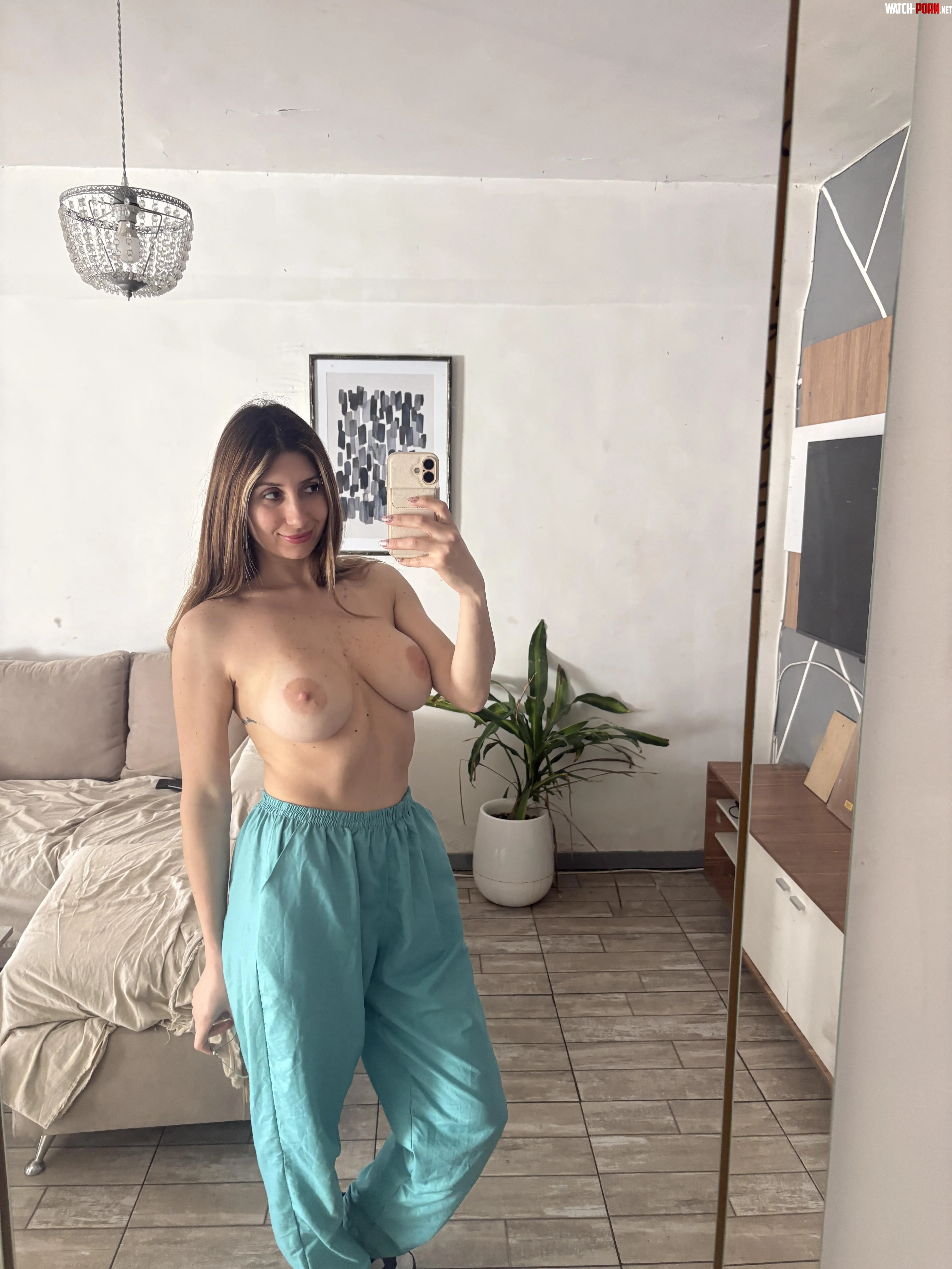 Topless mirror selfies in my work outfit are my favorite by itsjoannaxo