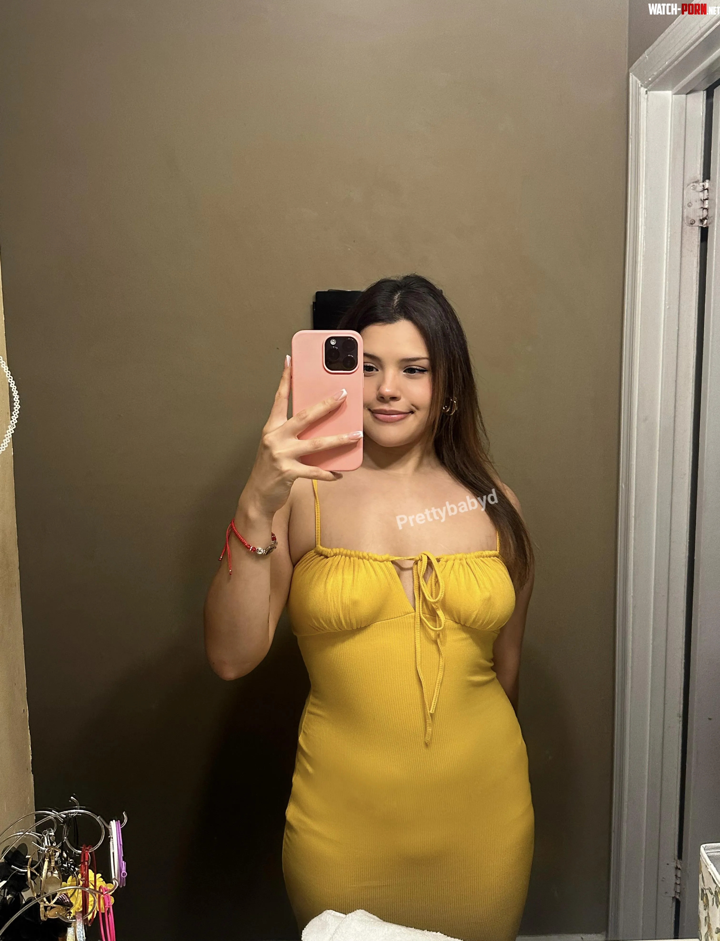 I spot my nipples and a phat pussy thru the dress love that I can’t hide it ;) by prettybabyd