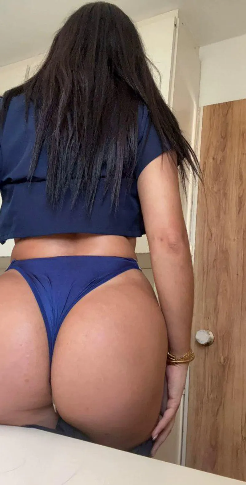 Thumbnail thongs hiding under my scrubs by MacaroonDiamond