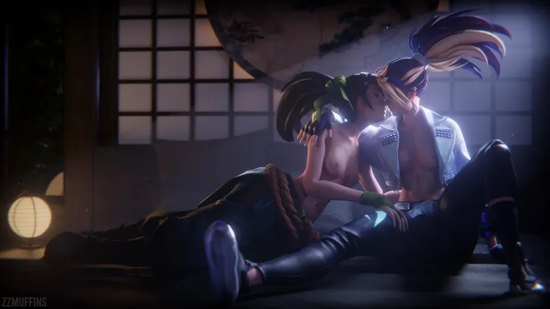 Thumbnail Classic Akali and K/DA Akali enjoying each other... (zzMuffins) by zzMuffins