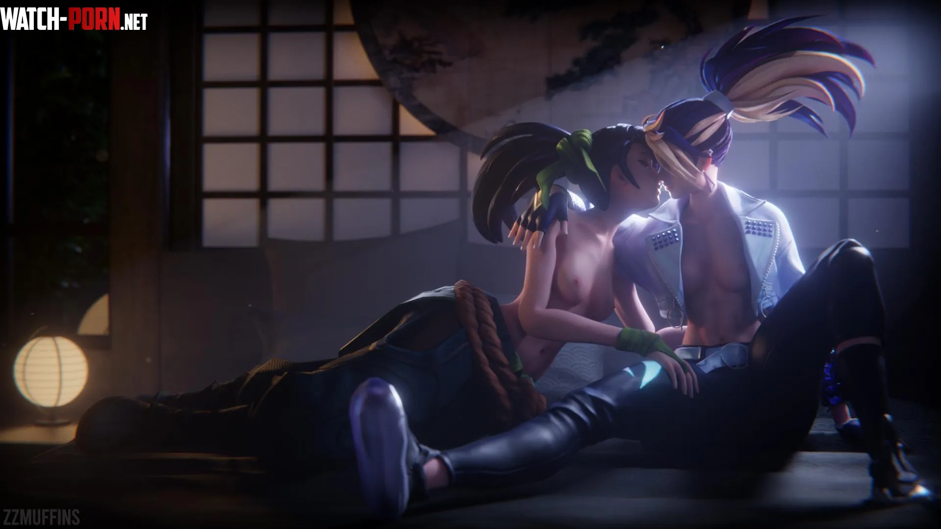 Classic Akali and K/DA Akali enjoying each other... (zzMuffins) by zzMuffins