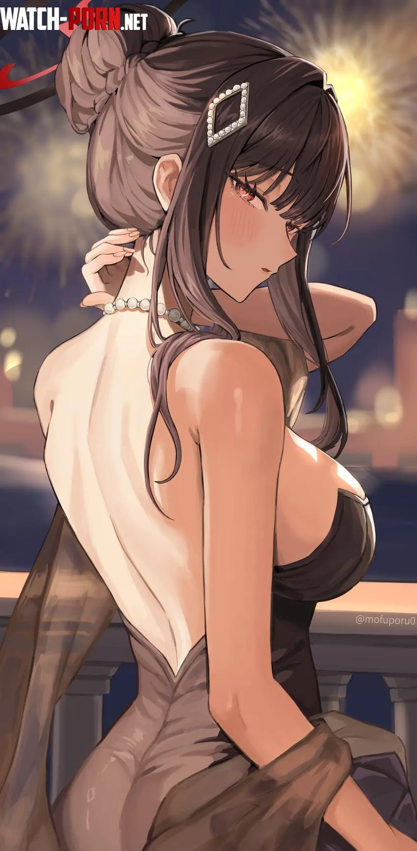 Rio goes on a nightout [blue archive] (mofuporu0) by RainDMask
