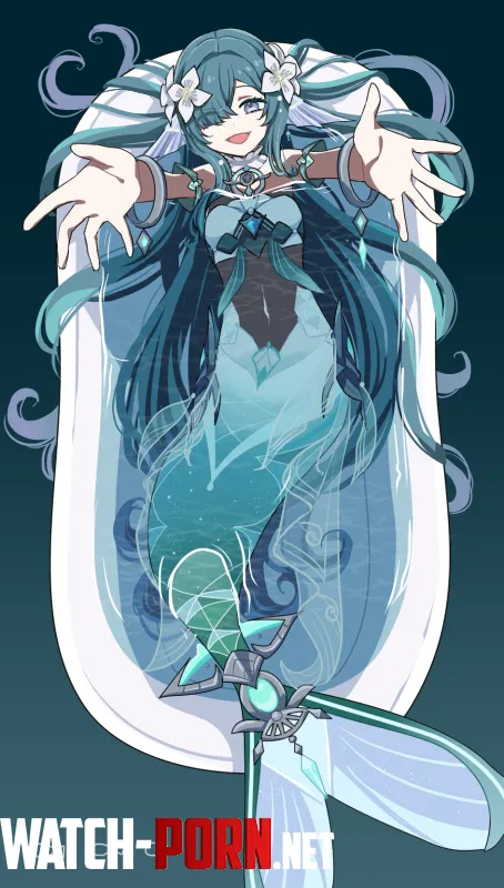 Vodyanitsa in a bathtub (Genshin Impact) by Jaxx1992