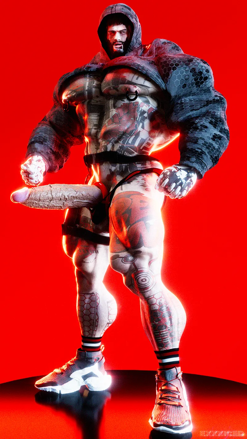 Thumbnail Meet Kapaz, our cyberpunk inspired augmented human hunk ;D [OC][EXXXIC3D]