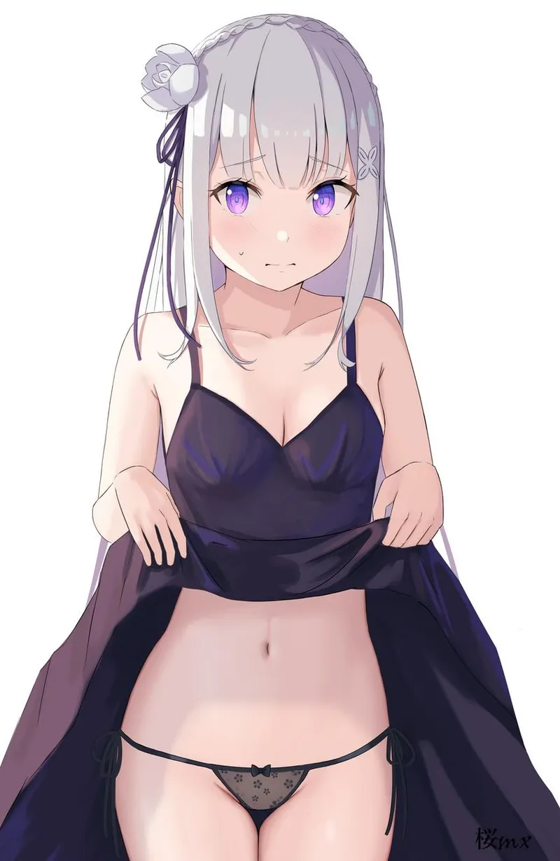 Thumbnail Emilia lifts her dress (Re:Zero) by hollow_image