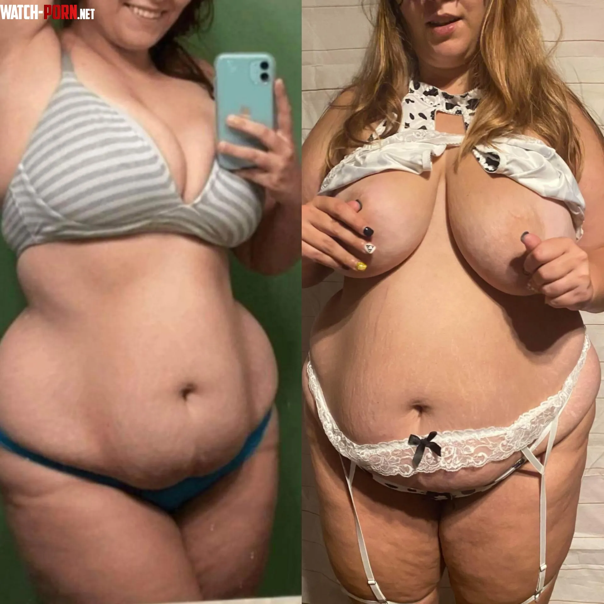 In my undies at 200 lbs vs 230 lbs! by abigailgray256