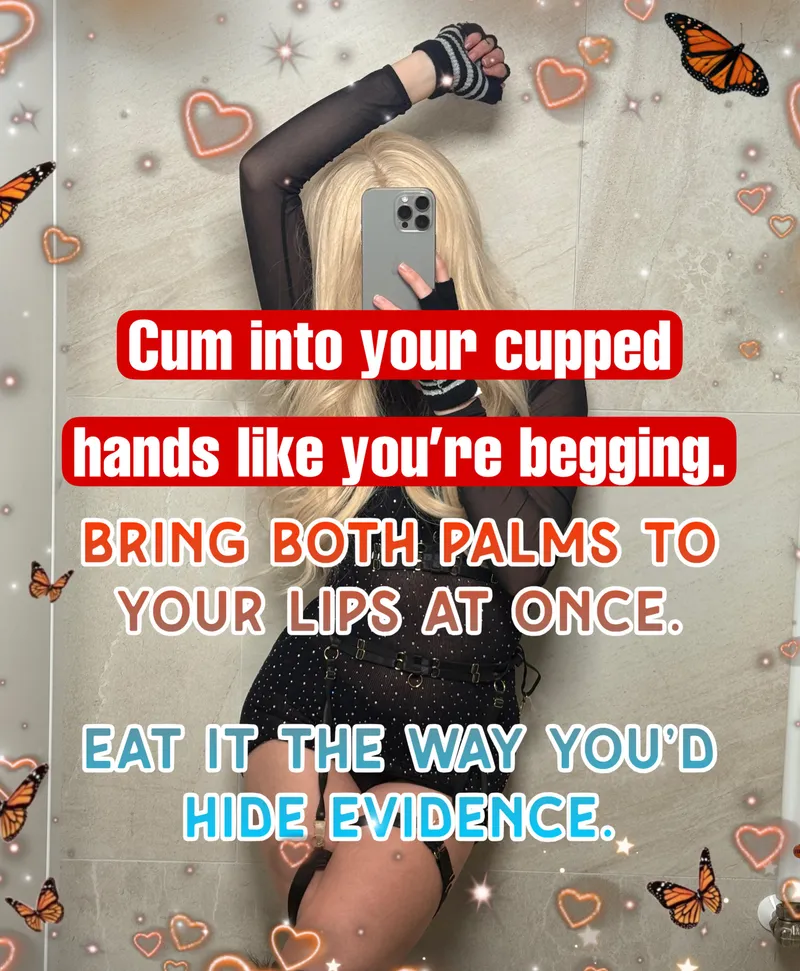 Thumbnail Both palms to your mouth. Hide the evidence