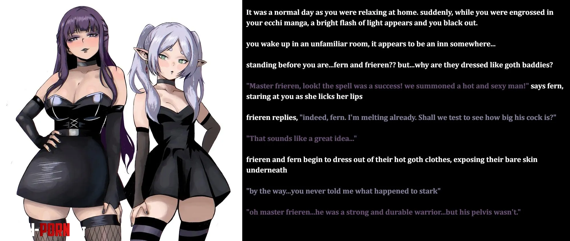 Goth frieren and fern summon you [Frieren] [Goth] [Male POV] [Implied Sex] [Multiple] [AU] by NSFWilliam69