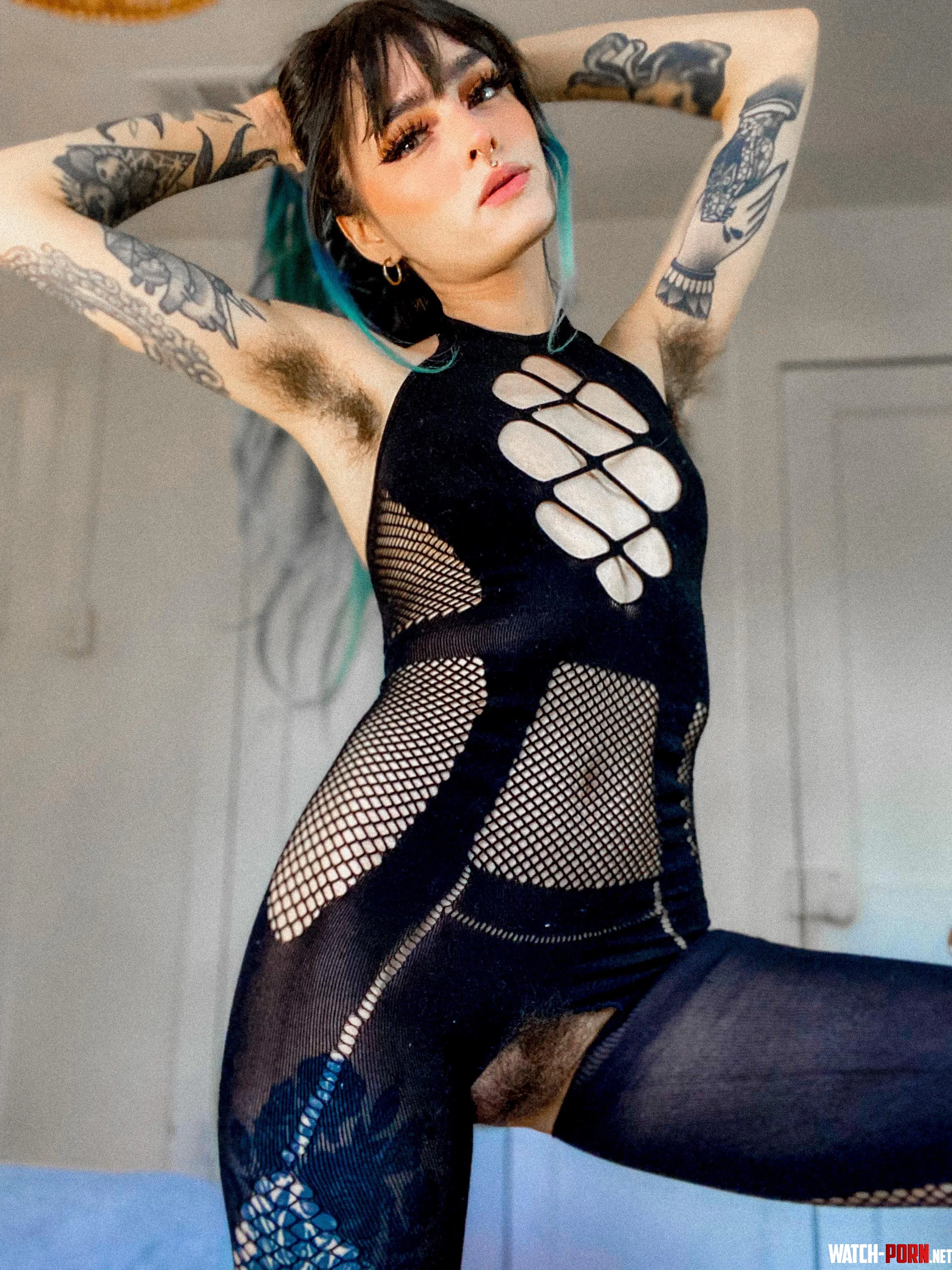 dark aesthetic and thick natural armpits by hairygothwife