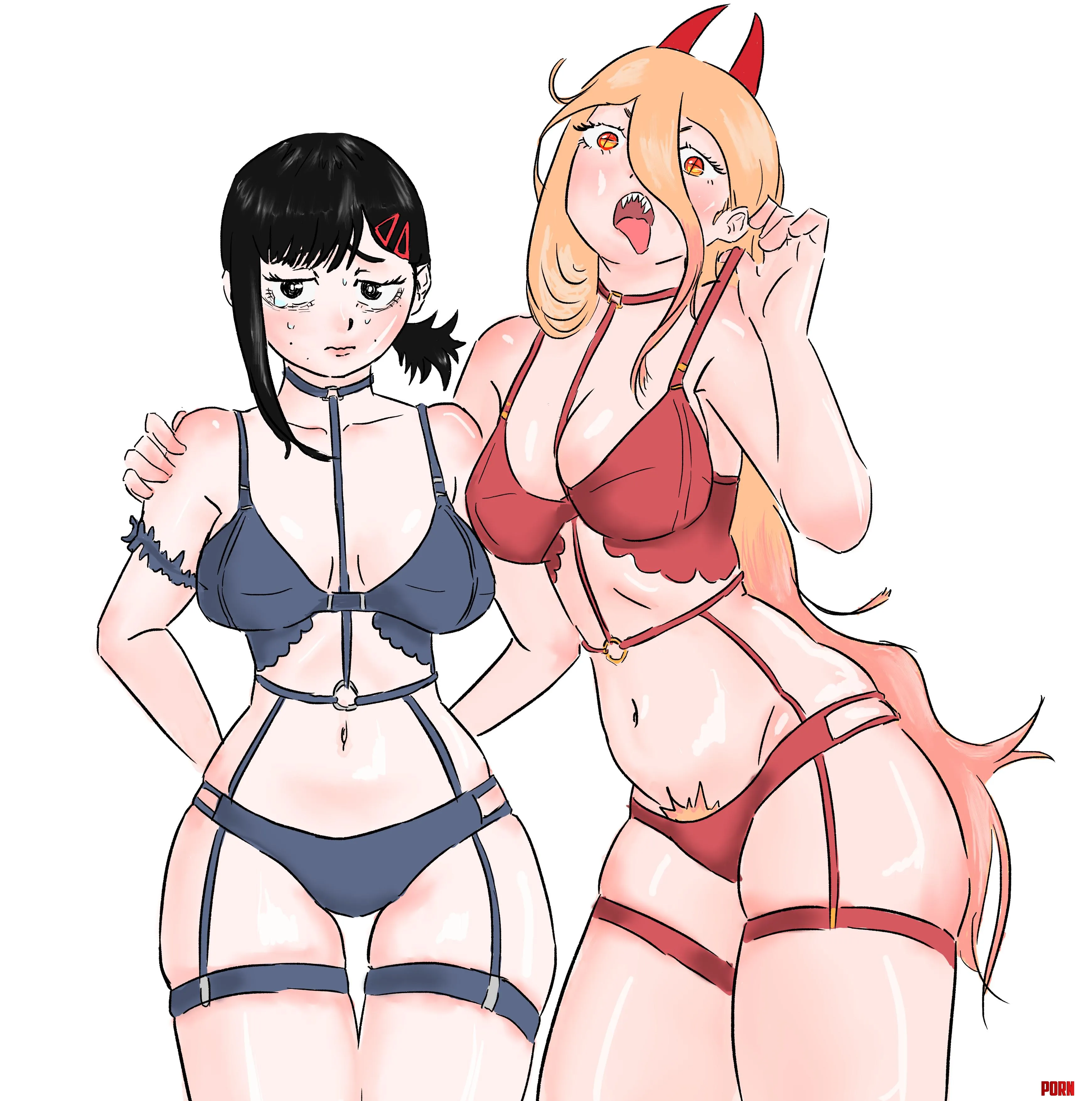 Power and Kobeni (pines) [chainsawman] by PINHo_0