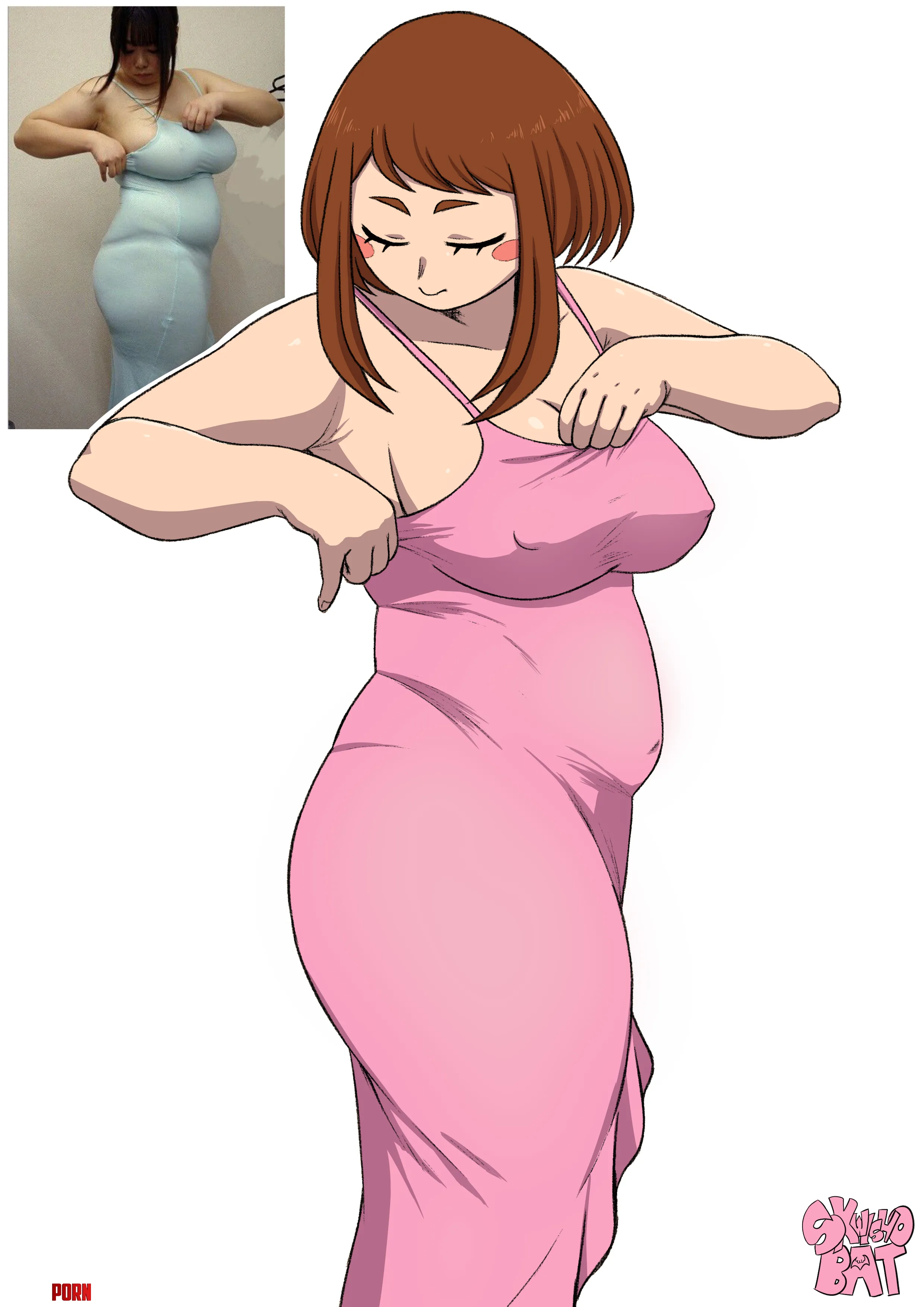 Ochaco's tight dress (art by me) by SkwishoBatArt
