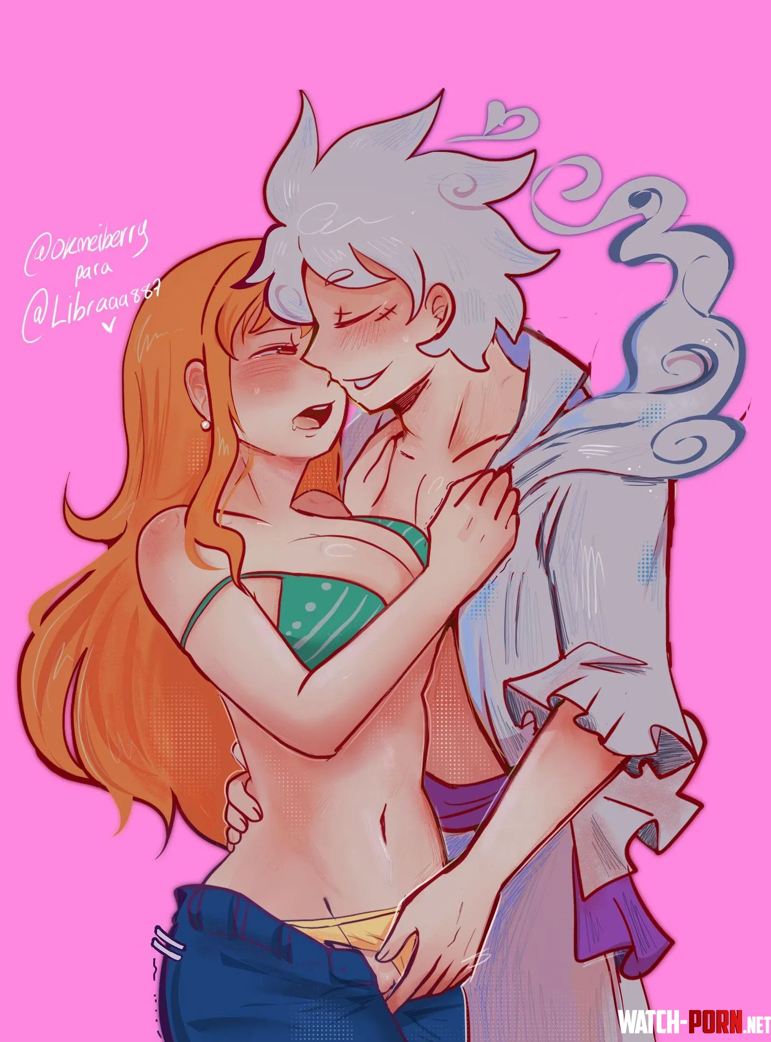 Nami x gear 5 Luffy by nativecomeback