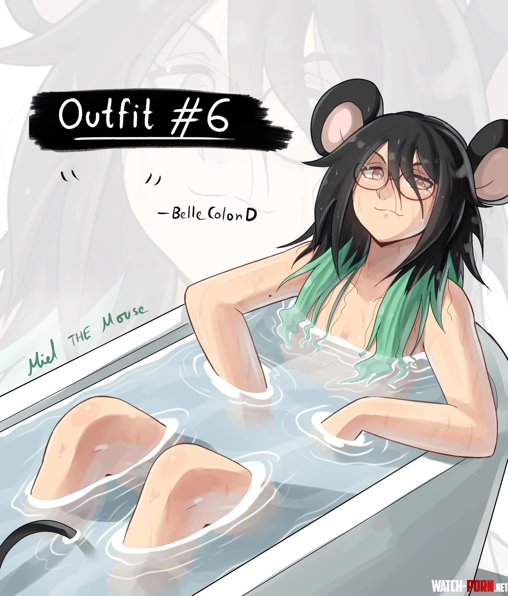 Bathing Mouse (@MielTheMouse) by Burniel409