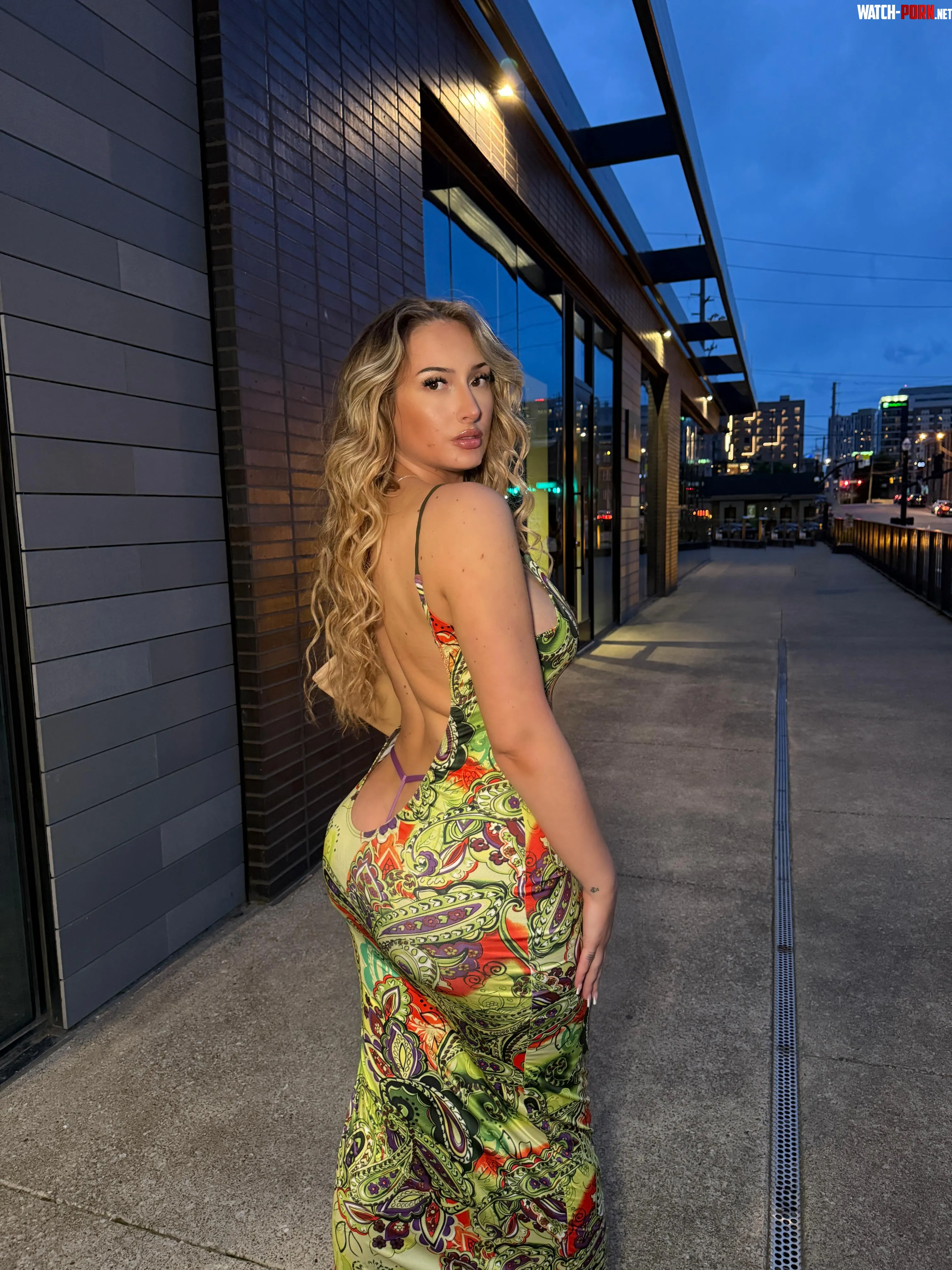 Low cut backless dress… showing just enough by Whole-Dimension7274