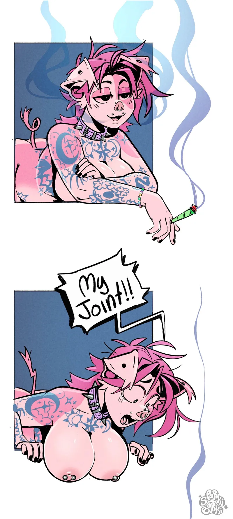 Thumbnail Stoner Pig [F] (Sparkibarki) by 5headedragon