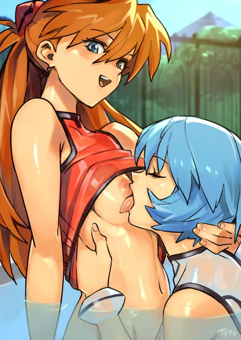 Thumbnail asuka langley sohryu ayanami rei rei ayanami (optionaltypo)[evangelion] by Hot-Schedule-3265