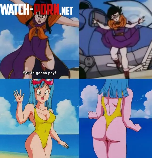 Imagine if we got scenes like this for Chi Chi in [Dragon ball] where she wears the same bikini as Maro by Hour_Past_2053