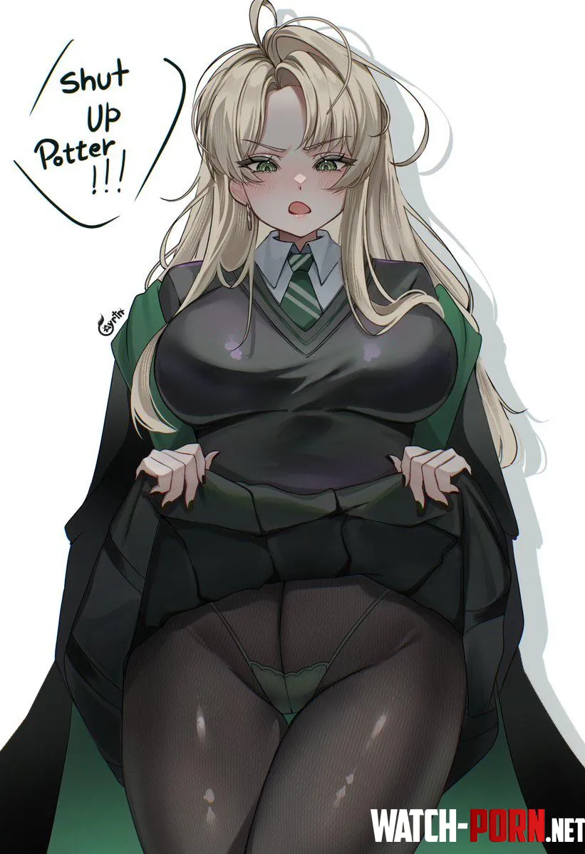 Fem Malfoid showing her pantsu [Harry Potter](Ayrinsama) by platinumnic