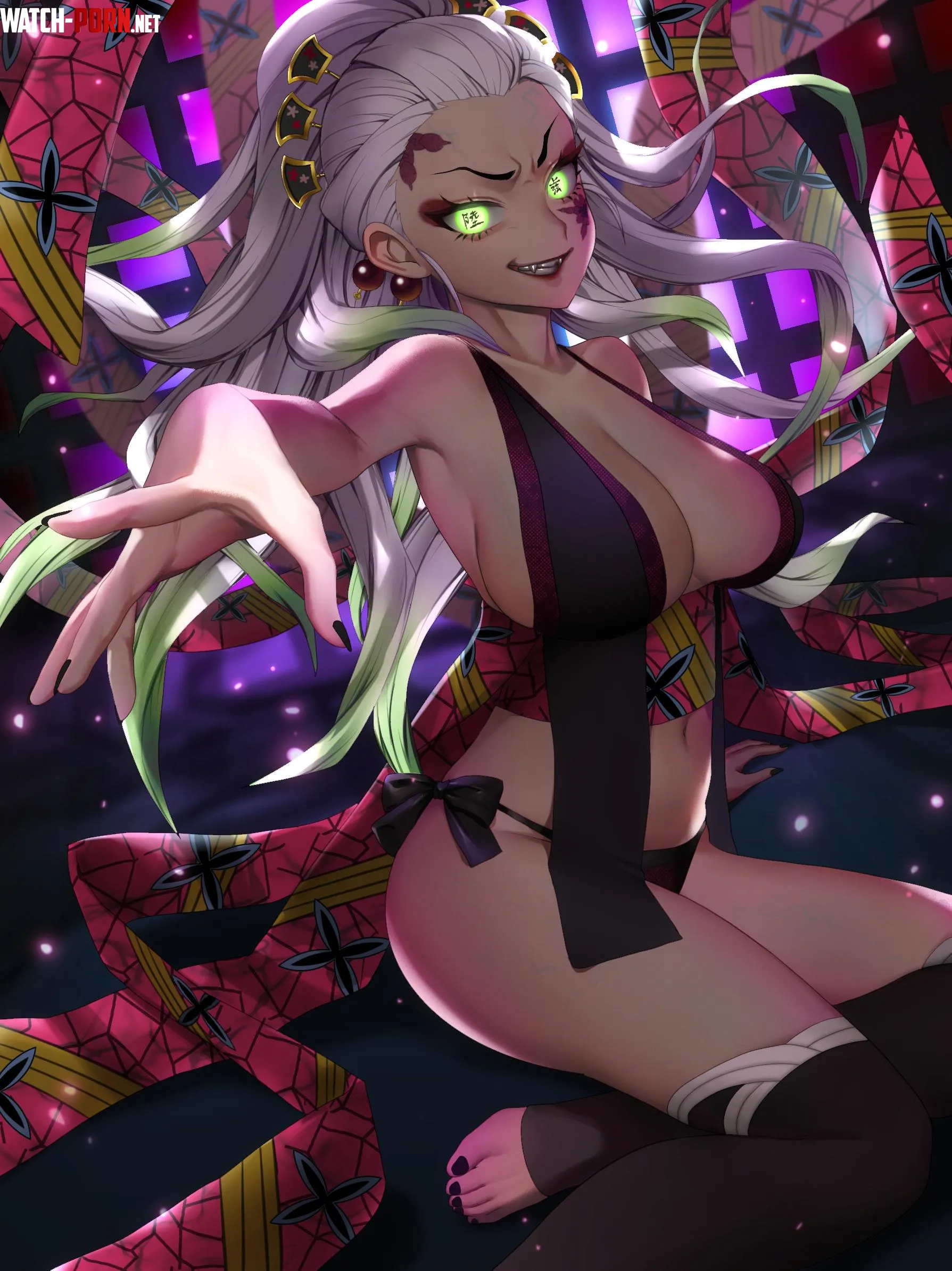Daki's demon eyes (Kimetsu no Yaiba) by hollow_image