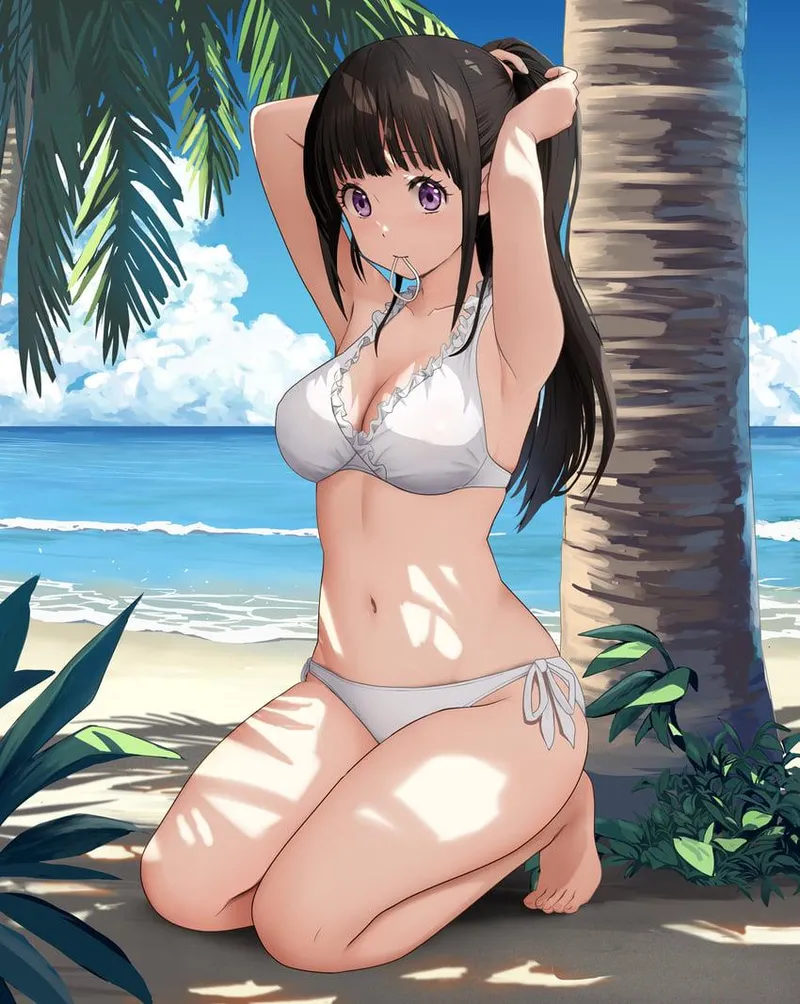 Thumbnail Chitanda at the palm beach [Hyouka] by hollow_image